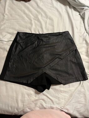 BCBGeneration Black Faux Leather Skort set - Size 8